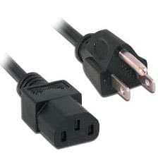 Male and female ends of a power cord